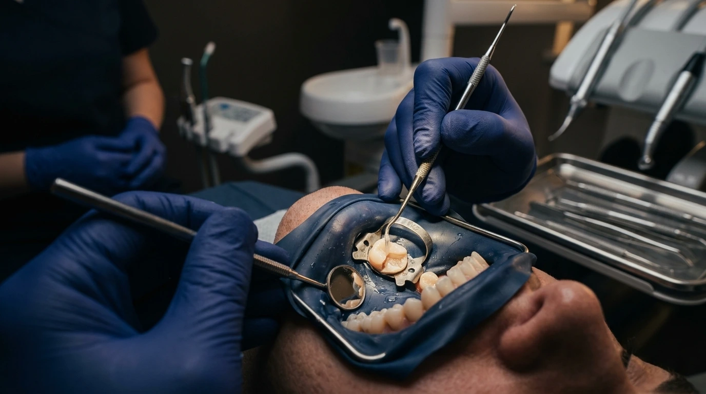 Broken tooth repair in Lahore showing a rebuilt tooth at Golden Crown Dental Surgery